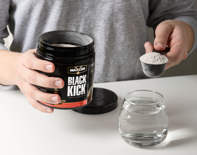 Black Kick can and a scoop with powder