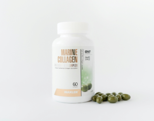 Marine Collagen Hyaluronic Acid bottle and capsules