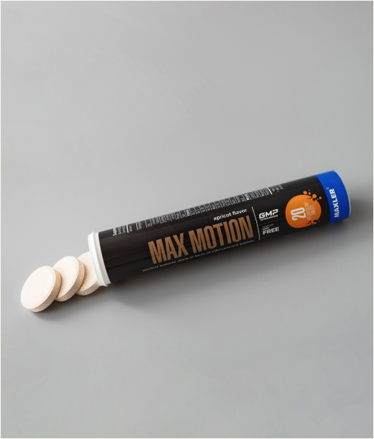 Max Motion Effervescent tube and tablets