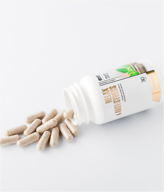 Relax & Antistress bottle and capsules